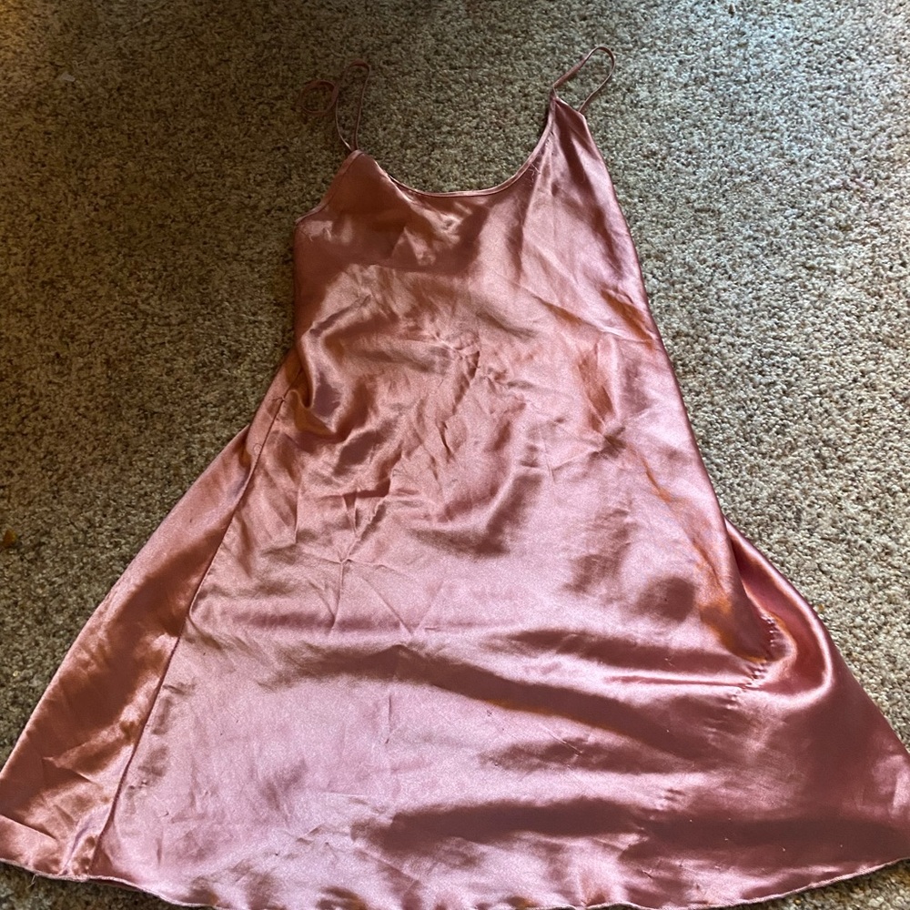 Pink Satin Slip Dress